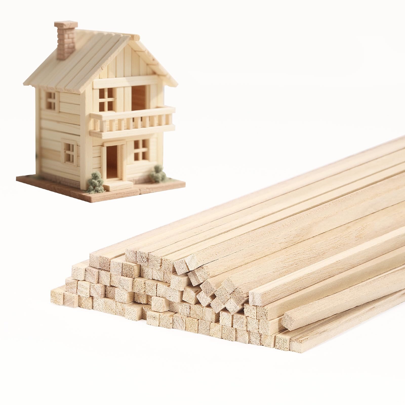 Balsa Wood Sticks - 300 Pack for Crafting & DIY -7