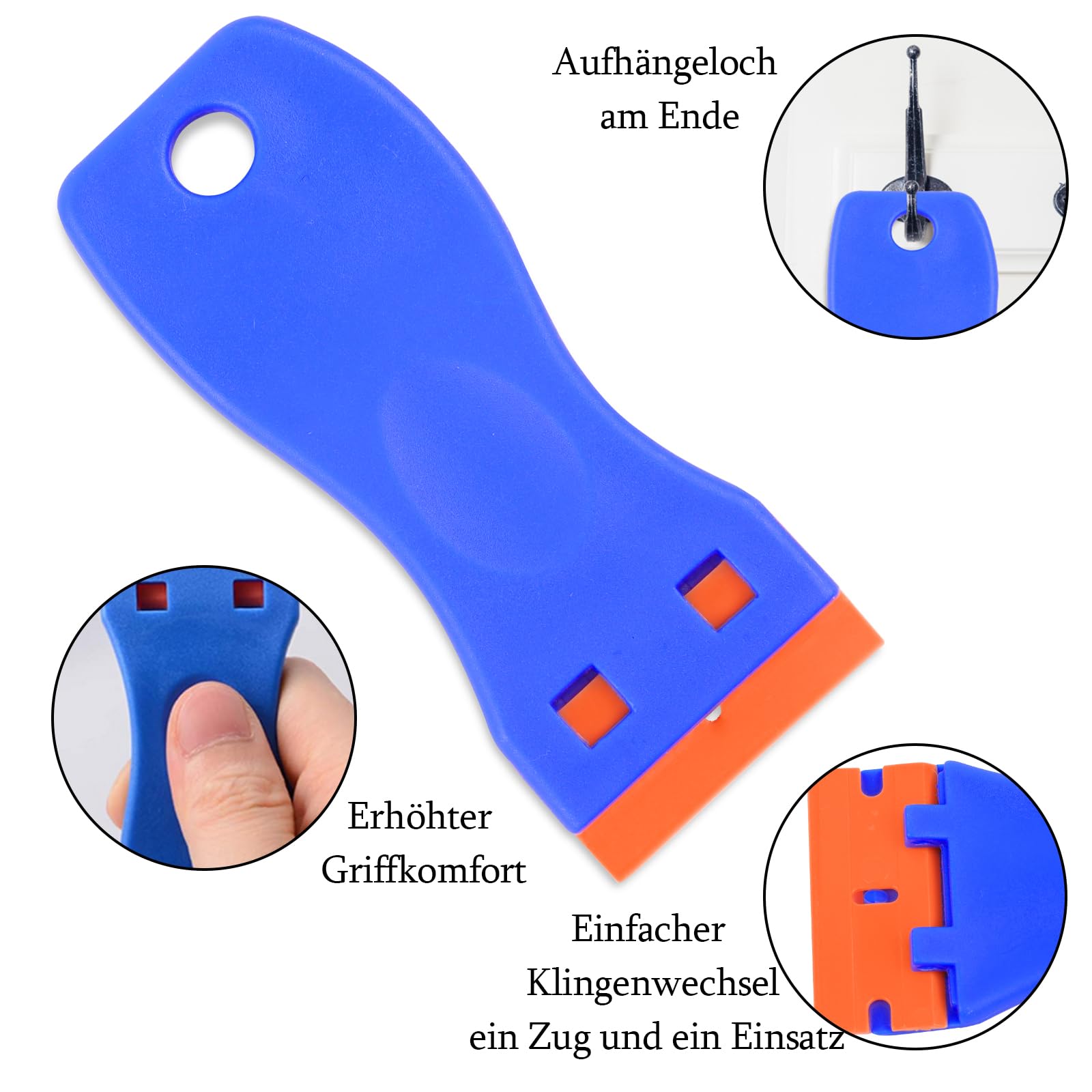 Ehdis Kunststof Schraper met 100 Kunststof Scheermesjes, Lijmverwijderaar, Plakverwijderaar voor het Verwijderen van Etiketten, Lijm, in Het Glas, Raam, 3,8 cm, Blauw Ehdis Kunststof Schraper met 100 Kunststof Scheermesjes, Lijmverwijderaar, Plakverwijderaar voor het Verwijderen van Etiketten, Lijm, in Het Glas, Raam, 3,8 cm, Blauw