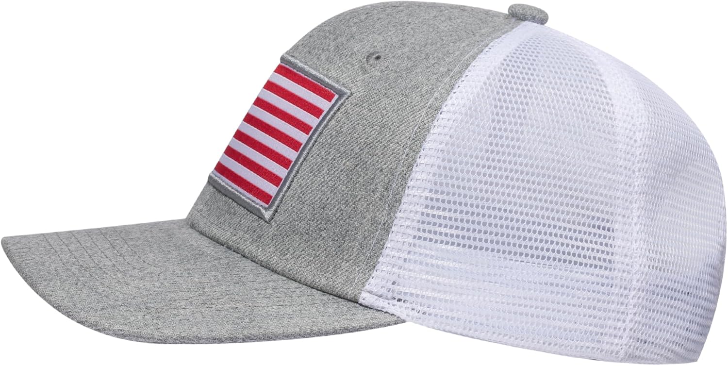 American Flag Trucker Hat, Patriotic Baseball Cap for Men & Women, Breathable Mesh Adjustable Snapback, USA Flag Patch - Image 3