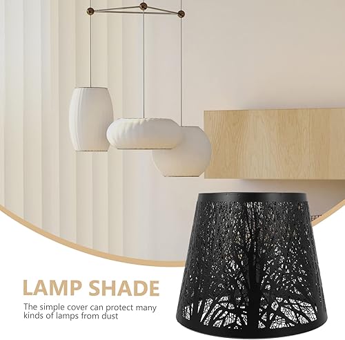 Miniatura 9 de Pantalla de sombra de árbol, 2 piezas, cubierta creativa de lámpara de hierro para mesa de piso E27, lámpara de araña decorativa hueca tallada