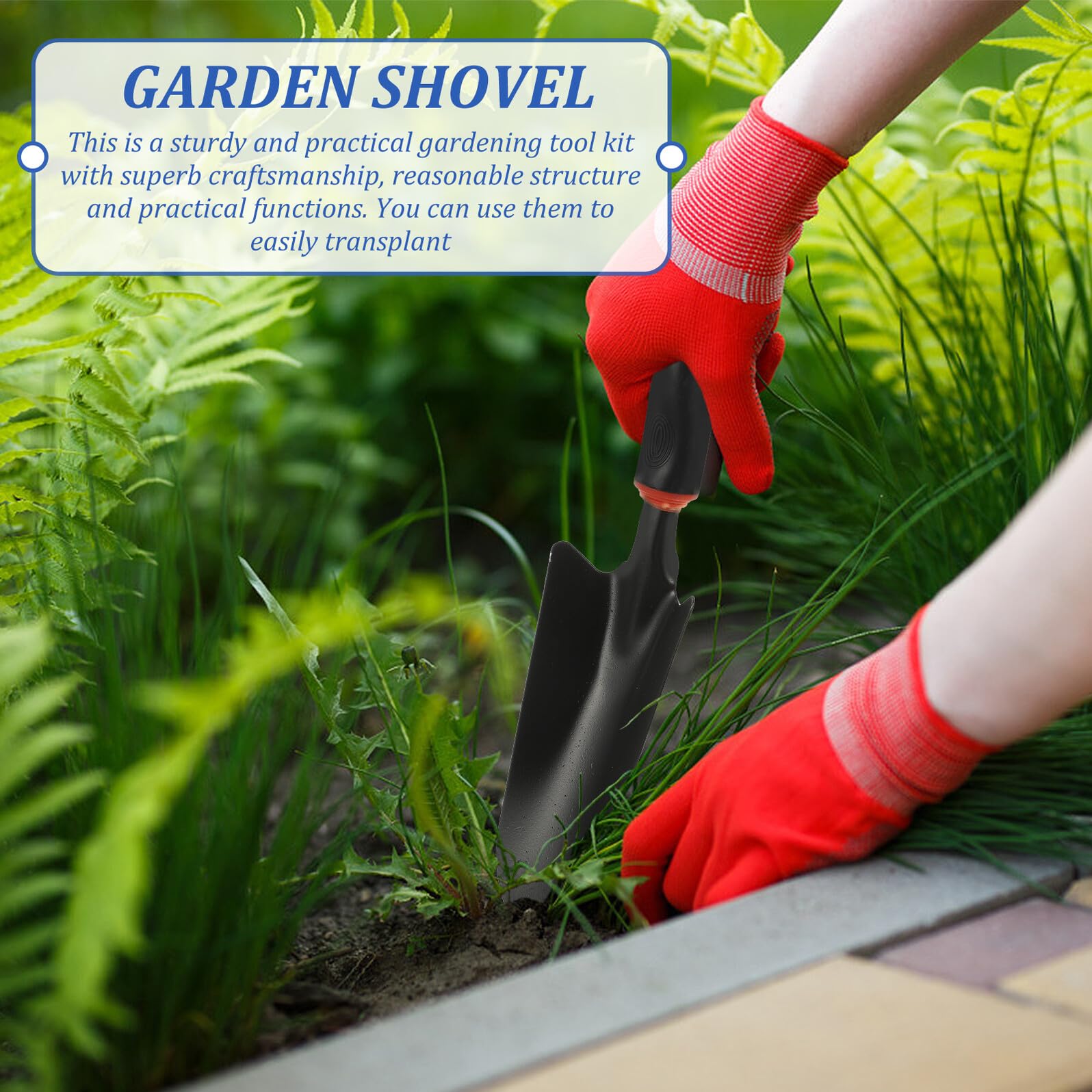 COLLBATH 5 Stück Gartenspaten aus Robustem Eisen mit Leichtem Vinylgriff Multifunktional Tragbar für Gartenarbeit und Pflanzenpflege
