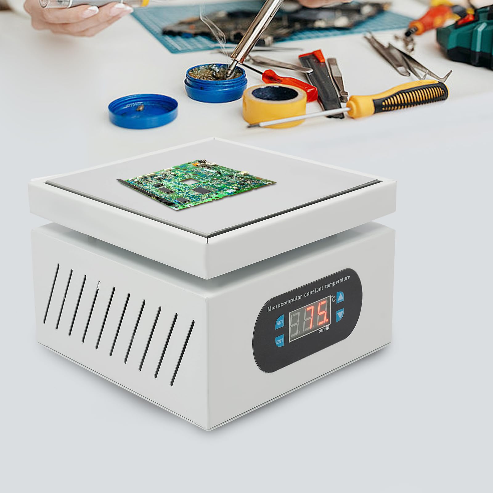 500 W, stazione di preriscaldamento per microcomputer, piastra di riscaldamento elettrica, piastra di riscaldamento SMD, piastra di laboratorio, riscaldamento preriscaldamento, stazione di