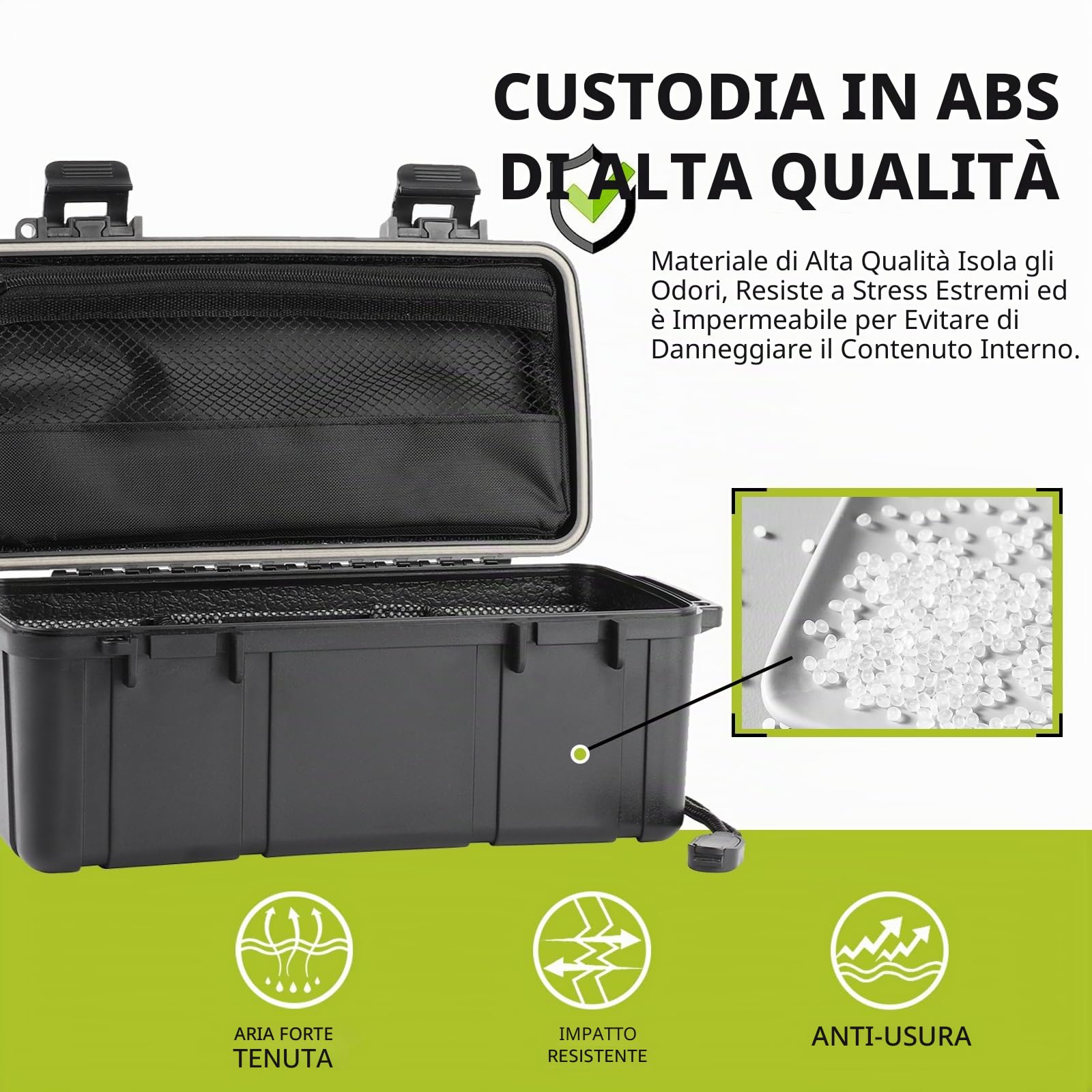 OZCHIN Scatola a prova di odore con serratura, grande contenitore a prova di odore, custodia impermeabile e indeformabile per casa, viaggi e campeggio, scatola sicura portatile a prova di odore e