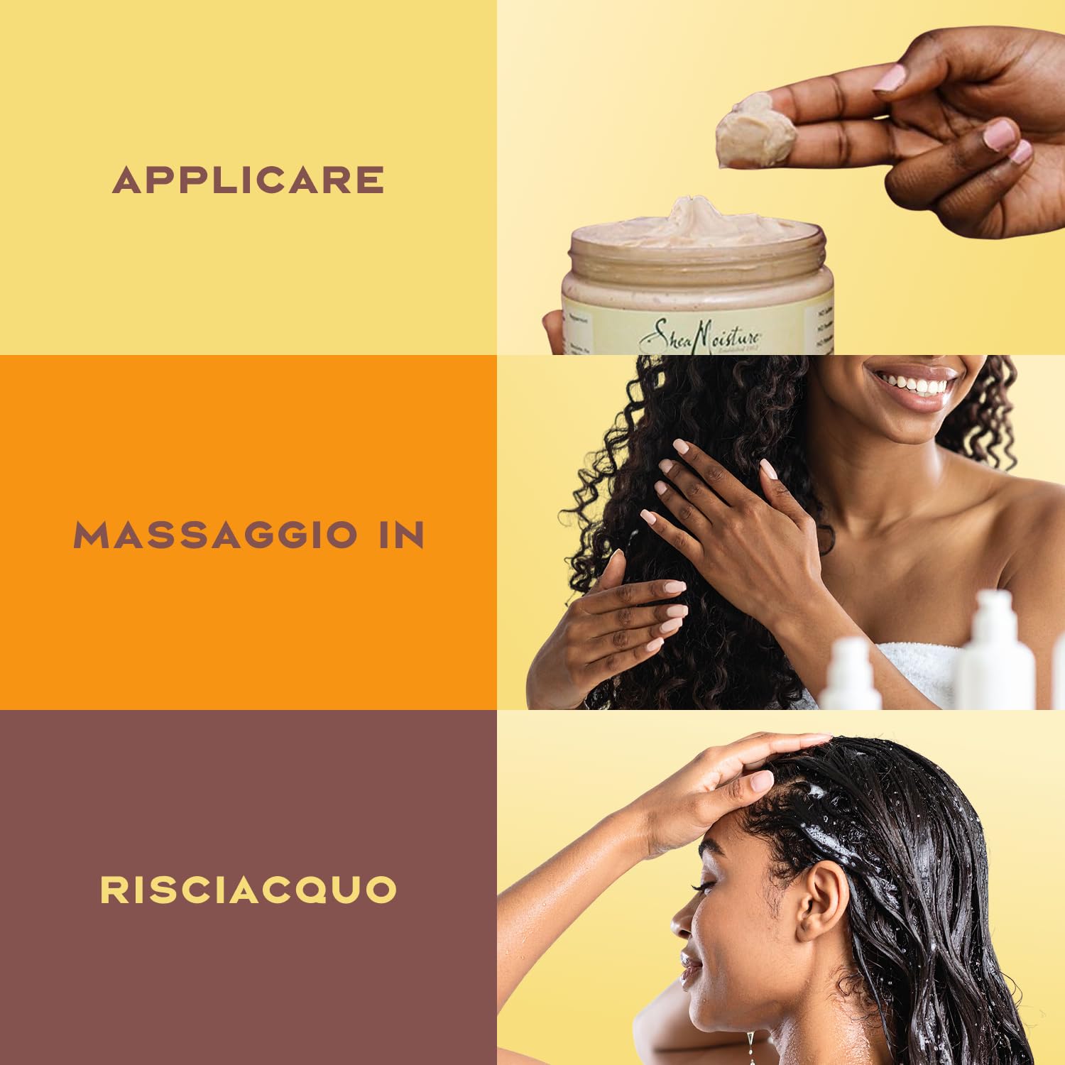 SheaMoisture Set - Olio di ricino nero giamaicano set per la cura dei capelli Shampoo 1x 384 ml, Balsamo 1x 384 ml, Maschera Intensiva 1x 355 ml, Leave-In 1x 431 ml#