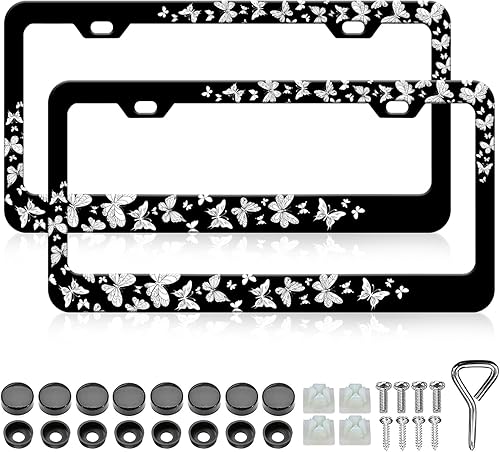 Marcos de matrícula hippie con símbolo de paz, paquete de 2 para mujeres y hombres, marcos de matrícula personalizados para automóvil, accesorios