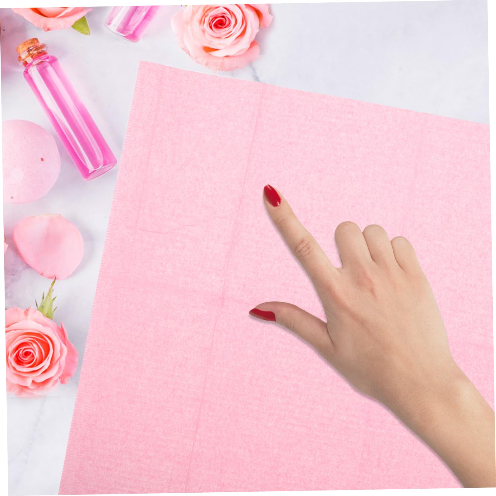 Tappetino per Manicure Monouso Non Tessuto, e Antiolio, Supporto Comodo la Mano, 125 Pezzi Rosa per Salone Unghie | Antiolio, Supporto Confortevole per Mano, per Salone e Manicure Professionale