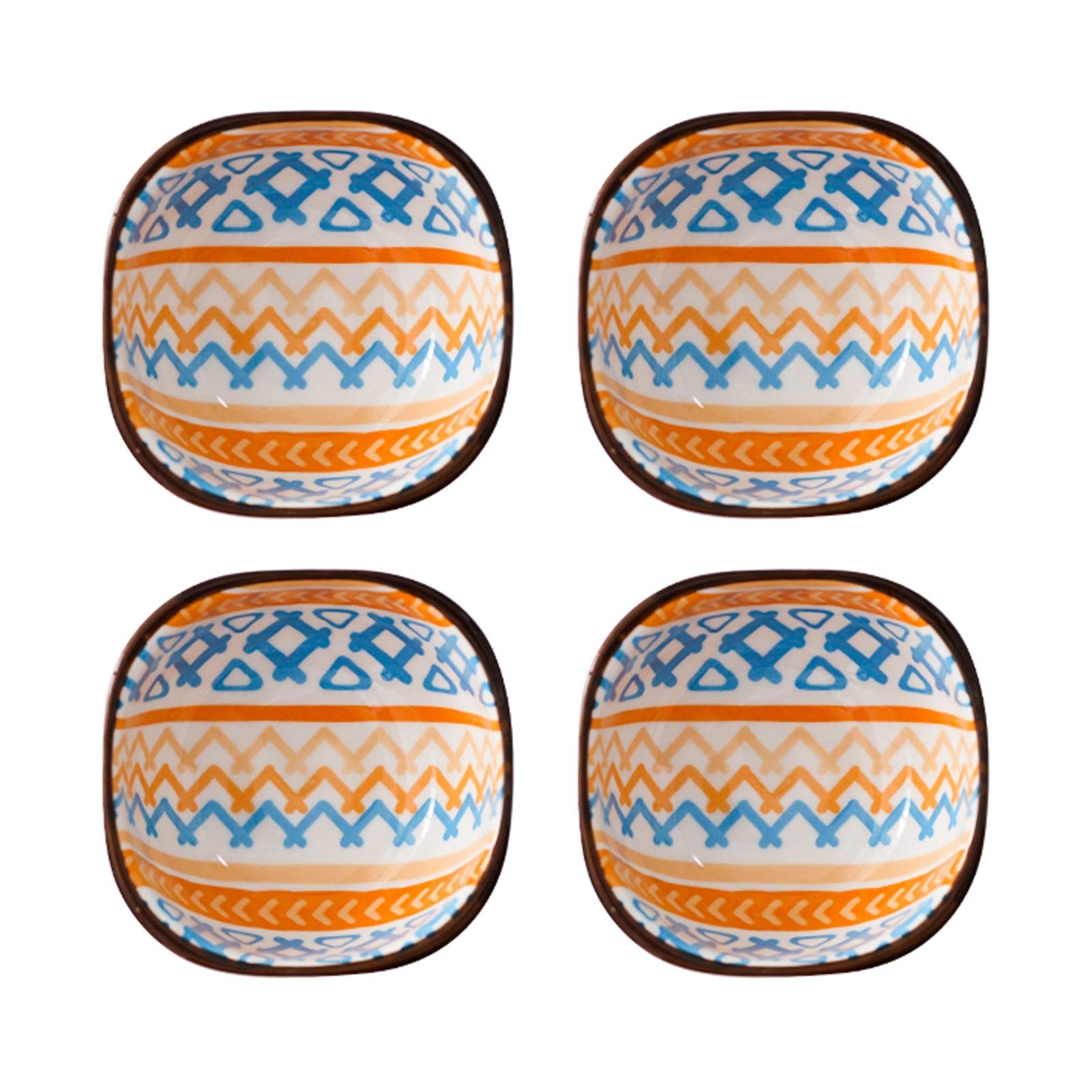 Dipschälchen 4-Zoll-Underglas-Handwerks-Sauce-Teller - Dip-Bowls stilvolles Design Mehrzweck-Porzellan-Side Dish Bowl-würzende Geschirr Soja-Tauchsauce-Geschirr-Set von 4 Saucen Schalen