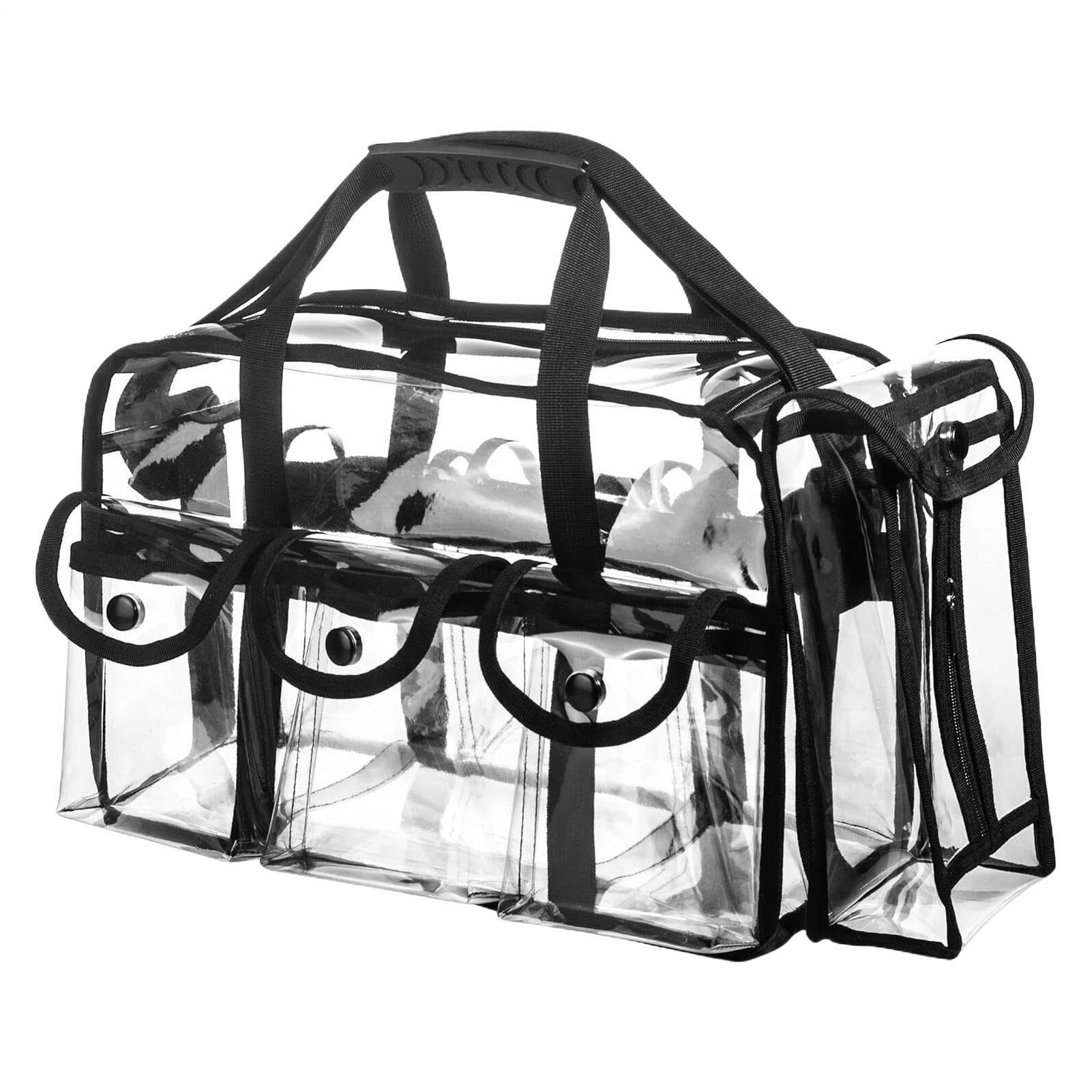 Große Make-up Tasche PVC Wasserdichte Tragetasche | Wasserabweisende Klarsicht-Kulturbeutel für Reisen, Stadion, , mit Griffen, für Lotion, Seife, Pinsel