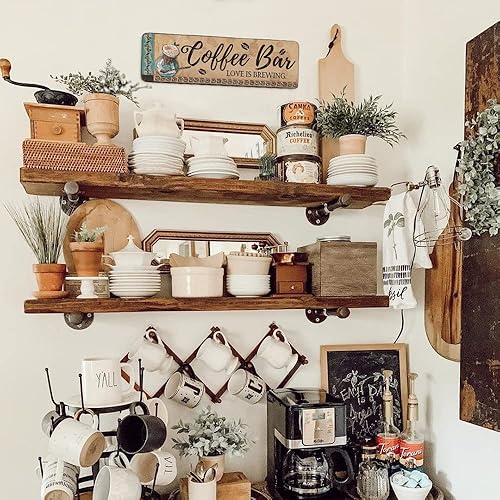 Miniatura 2 de Letreros colgantes de madera para café, elegante decoración de pared de barra de café y letrero de estación, perfecto para el hogar u oficina