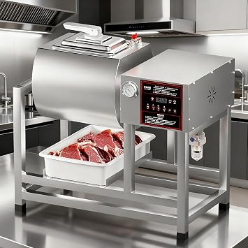 Commercial Meat Tumbler Marinator - 45l Large Capacity, Automatic Bidirectional Rotation, 304 Stainless Steel A