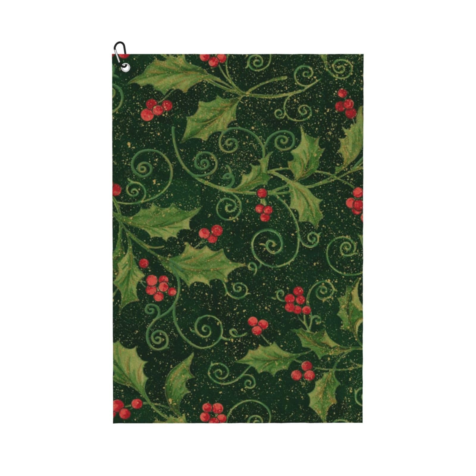 Hnnkloy Holly, 16x24 in Portable Waffle Golf Towels with Carabiner Clip for Golf Bag