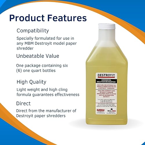 Miniatura 4 de MBM AC CED216 Destroyit - Aceite para trituradora (paquete de 6), 1 botella de cuarzo (32 onzas), compatible con cualquier trituradora Distroyit,