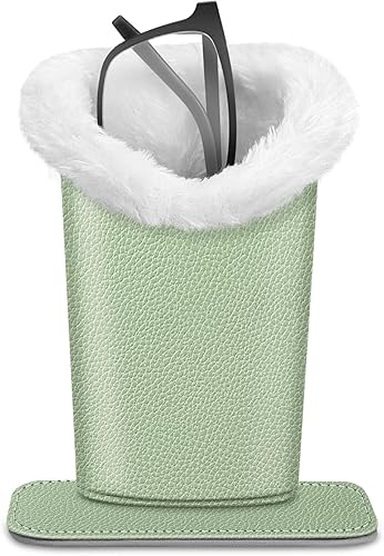 Miniatura 172 de Fintie Soporte para anteojos forrado de felpa con base magnética, estuche de cuero vegano prémium para lentes