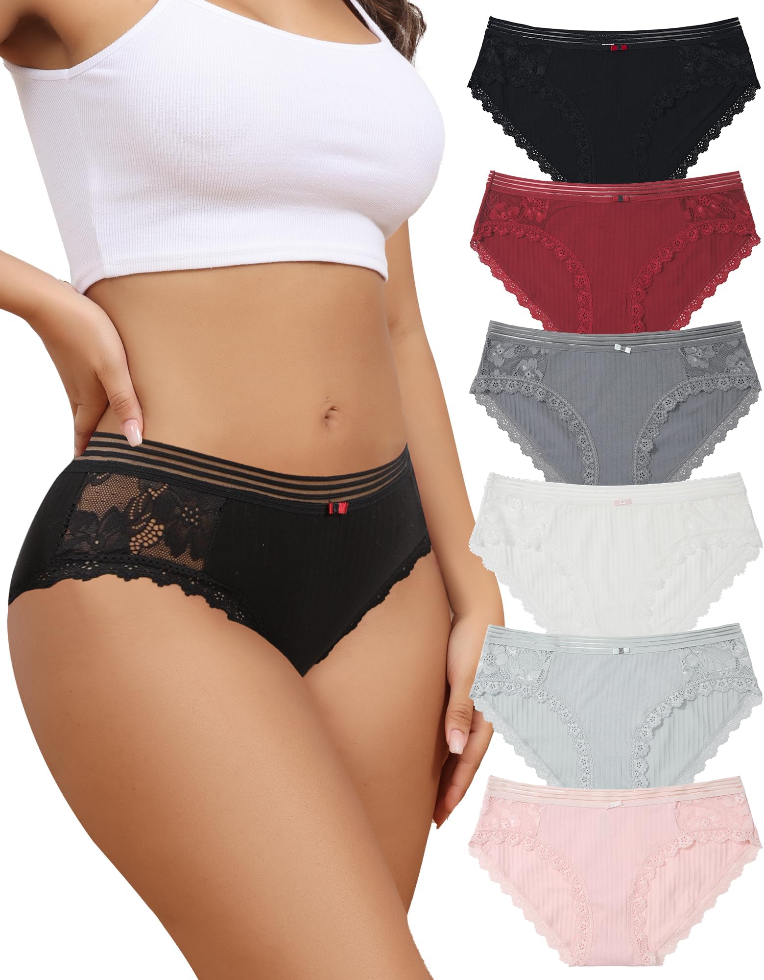 - Cotton Underwear Women's Bikini Panties Breathable Hipster Stretch Full Briefs Multipacks S-XL