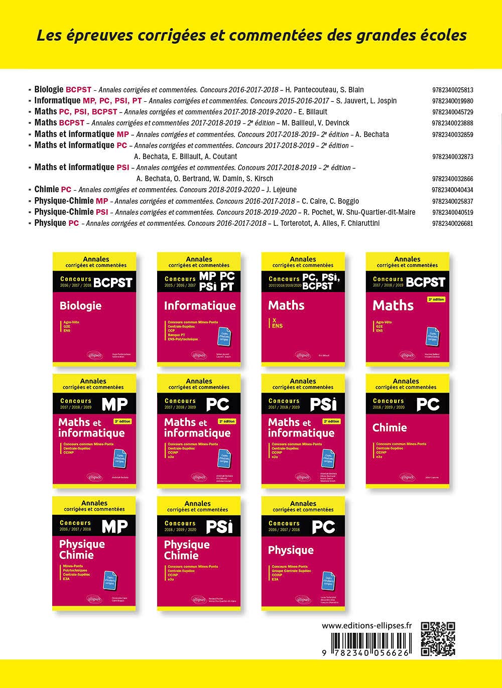 Physique-Chimie BCPST, G2E, Agro-Véto, ENS, ENCP: Annales corrigées et commentées 2018-2019-2020-2021