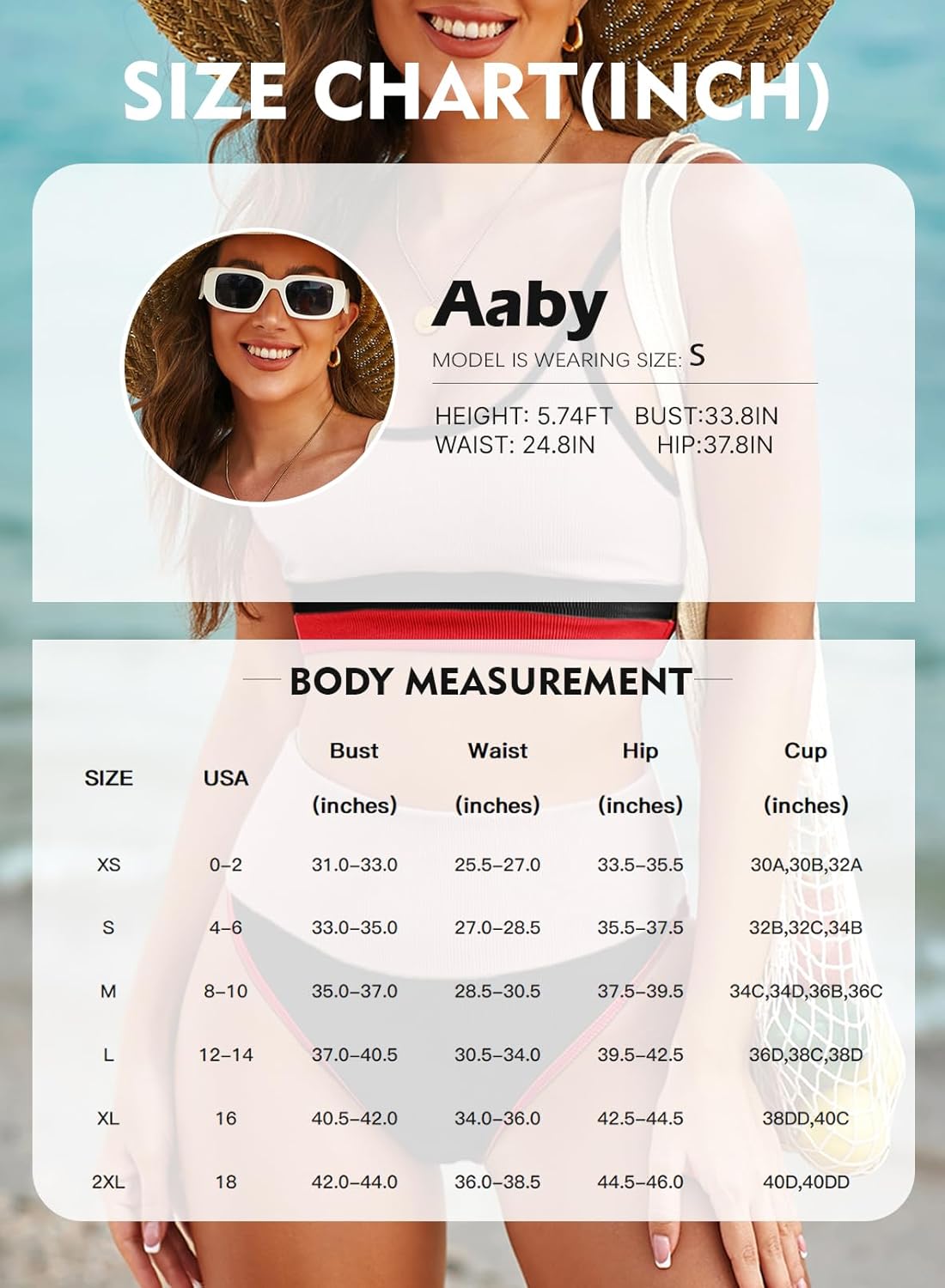 Herseas Womem 2 Piece High Waisted Bikini Sets Color Block Popular Swimsuits 2026 Summer Beach Swim Best Bathing Suits - Image 6