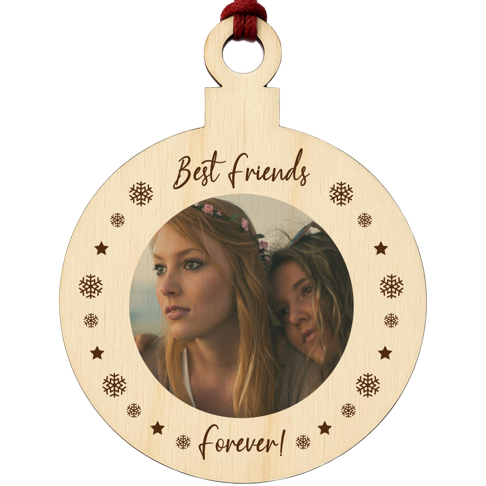 Best Friend Wood Bauble Christmas Tree Decor PERSONALISED