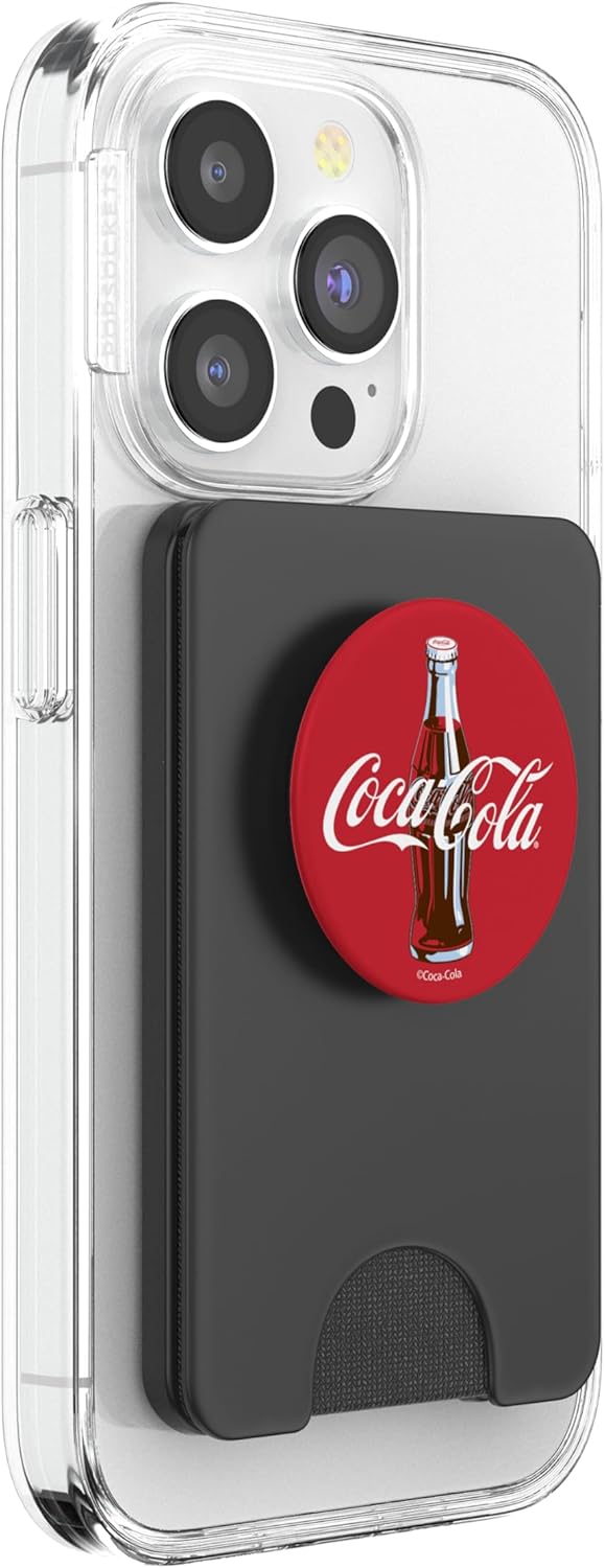 Coca-Cola Red Circle Retro Bottle Logo PopSockets PopWallet for MagSafe