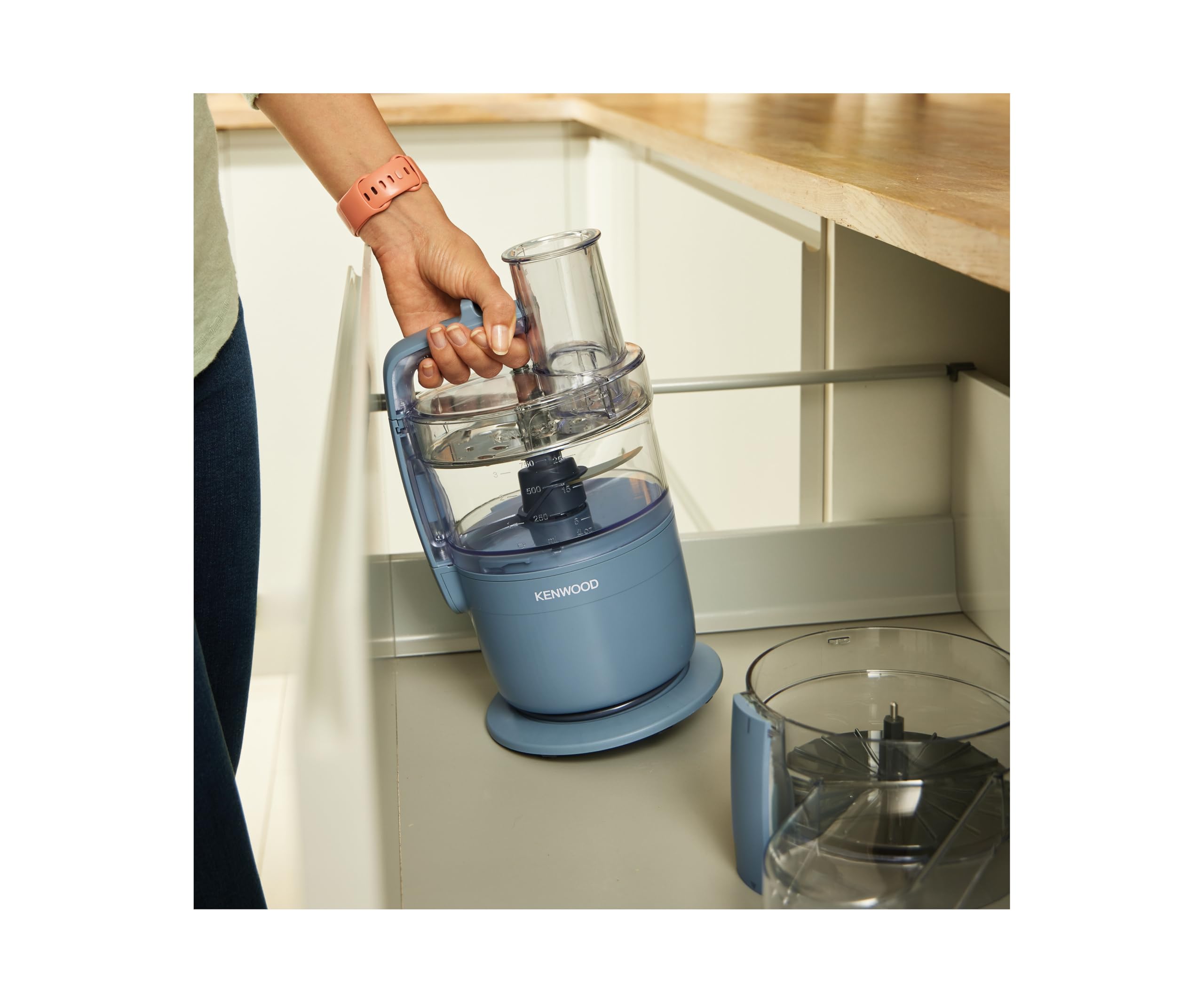 Kenwood MultiPro Compact wielofunkcyjny robot kuchenny z funkcją Express Serve, ostrzem ze stali nierdzewnej, tarczami do krojenia i tarką, funkcją pulsu, burzą niebieską (FDP23.130GY)