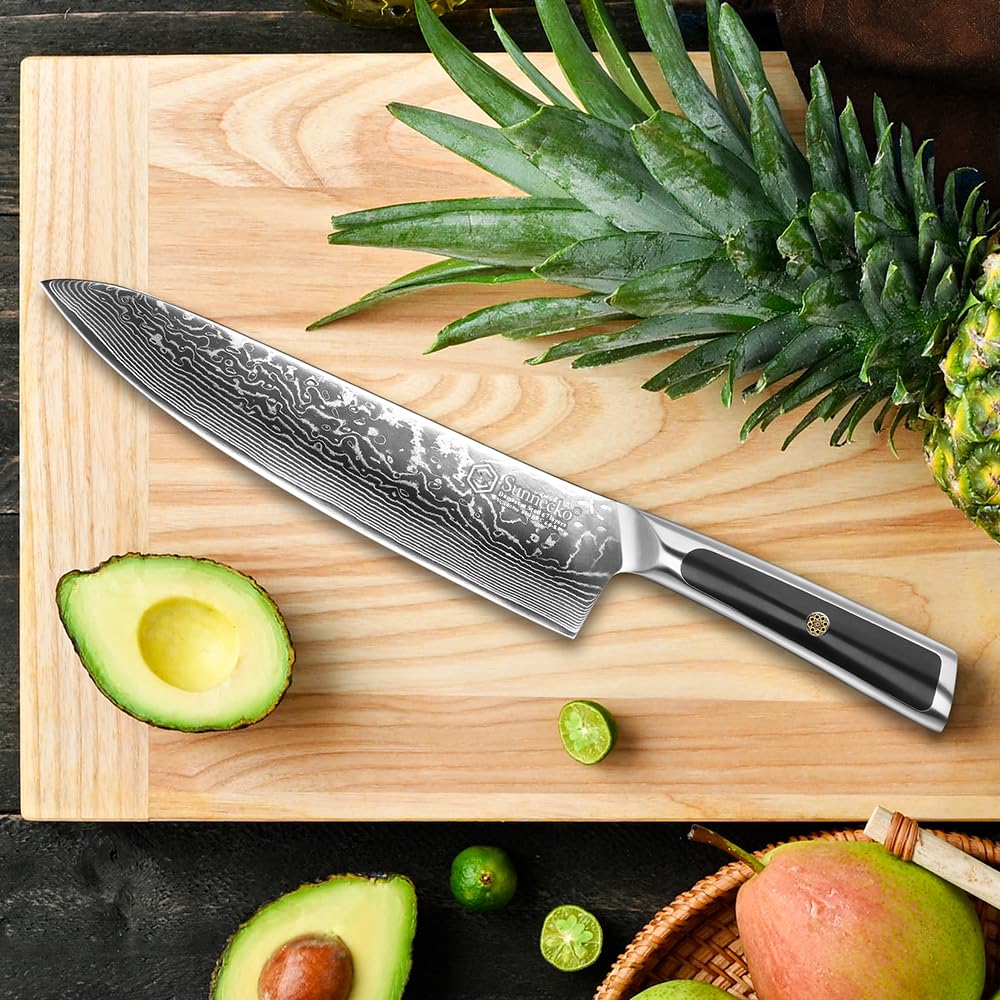 Sunnecko 8 Inch Japanese Damascus Chef Knife - Ultra Sharp VG10 Steel — Amazon image 7