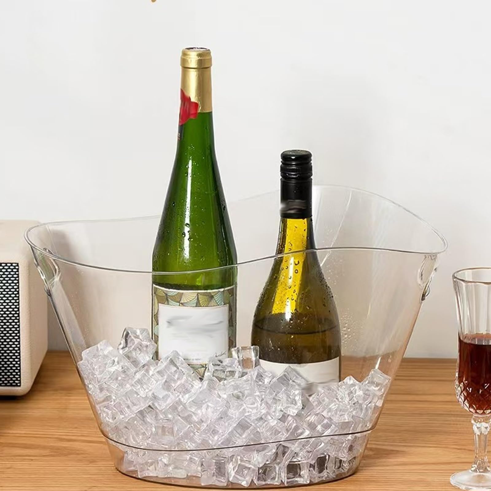 Cubitera de 12L, Cubiteras para Botellas, Enfriador de Botellas de Vino, Champanera para Hielo para Fiestas, Ice Bucket para Cócteles