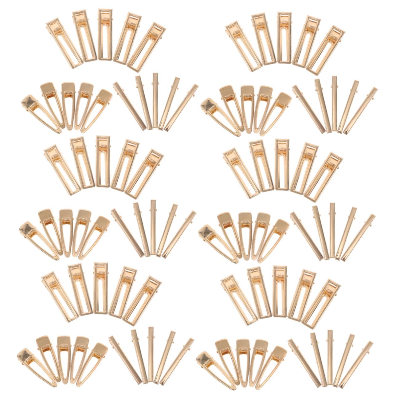 Gatuida 60 pezzi Clip Capelli Dorate in Metallo e Design Quadrato e Coda di Pesce Fermagli Resistenti e Leggeri per Ragazze e Donne Accessori Fai da Te per Gioielli Capelli e Artigianato
