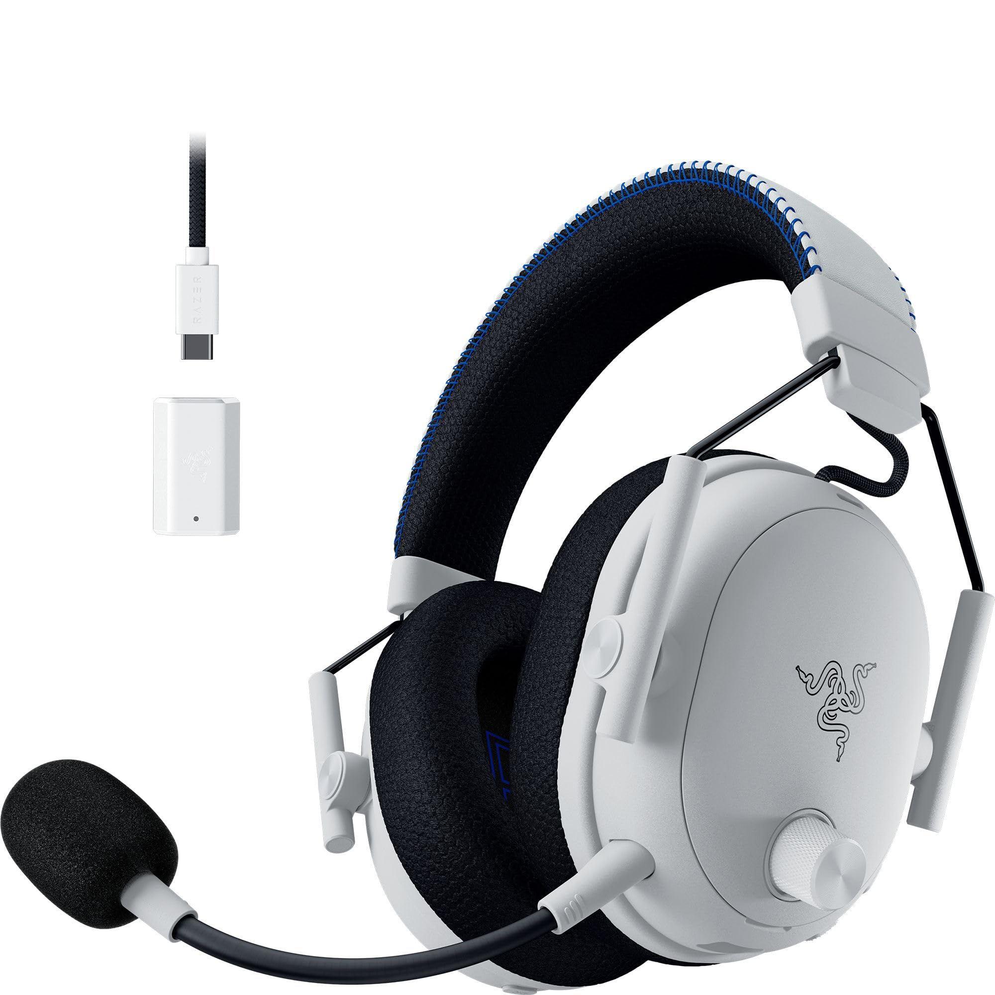 Razer BlackShark V3 Pro for PlayStation - Wireless Active Noise Cancellation Esports Headset ANC - TriForce 50 mm Drivers - HyperSpeed 2,4 GHz - THX Spatial Audio - PS5/PC | White