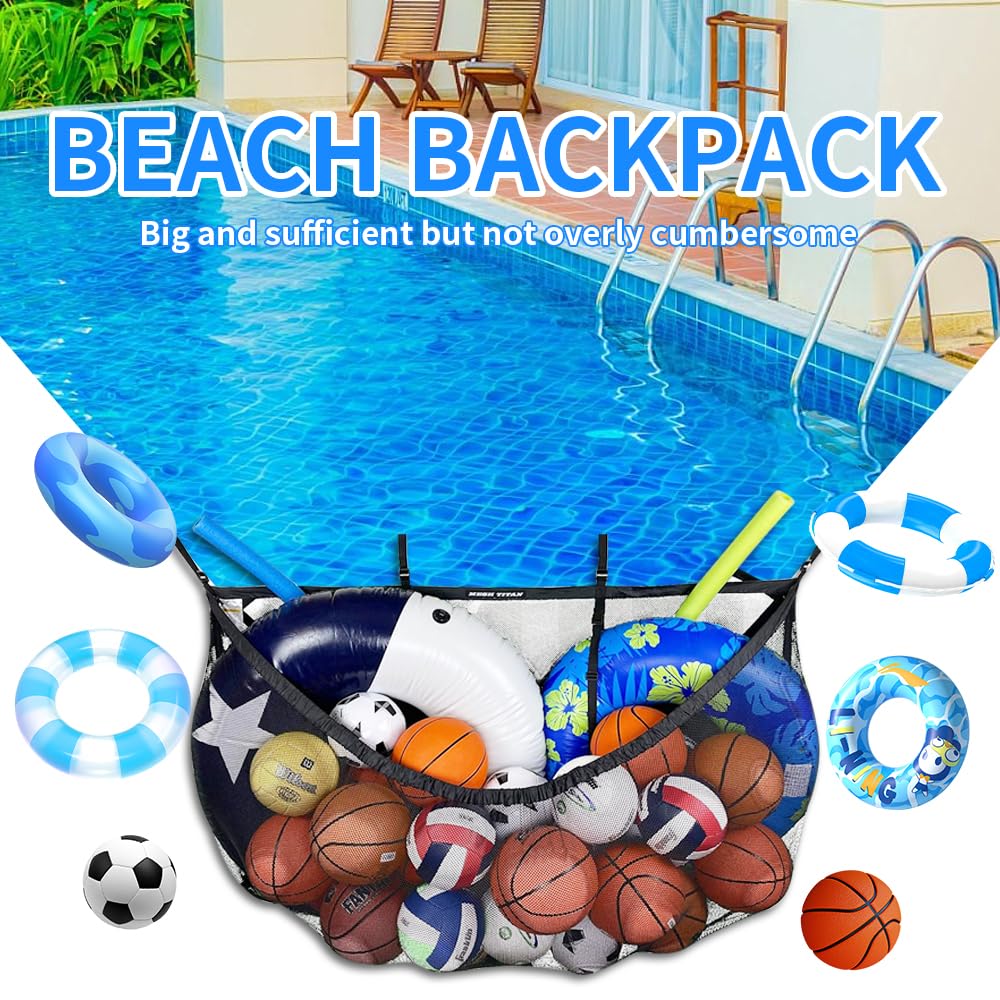 Pool-Aufbewahrungstasche, Spielzeug Aufbewahrung Outdoor, Mesh Pool Spielzeugaufbewahrung, Pool Aufblasbares Spielzeug Tasche, Pool Wandtaschen, Pool Ball Organisator