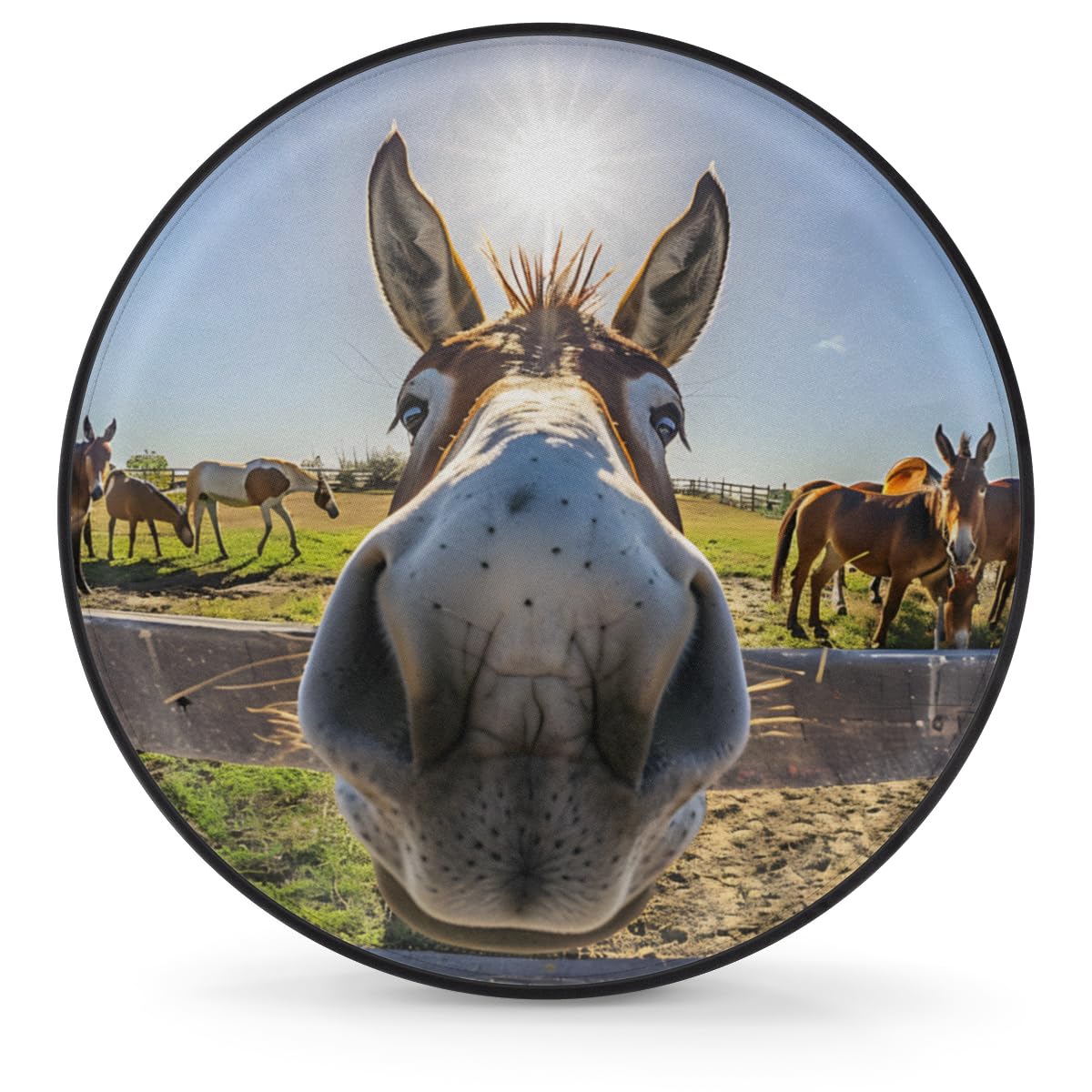 cfpolar Spare Tire Cover Funny Donkey Wheel Covers Protectors Waterproof Dust-Proof Universal Fit Trailer, RV, SUV and Many Vehicle 17 Inch