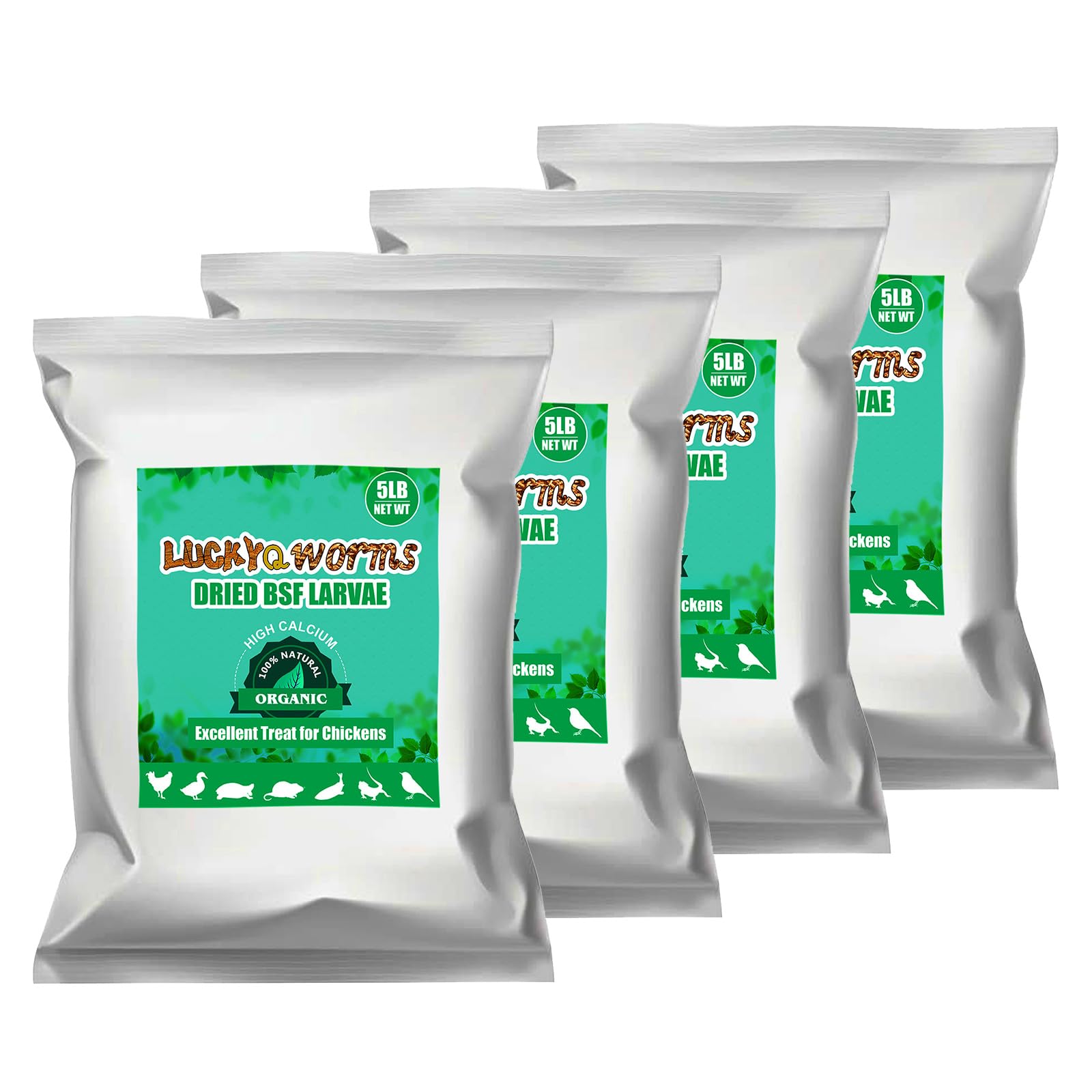 LuckyQworms Dried Black Solidier Fly Larvae 20LBS, 85X More Calcium Than Mealworms High-Protein BSF Larvae Chicken Treats Non-GMO BSFL for Chickens, Hens, Ducks, Wild Birds