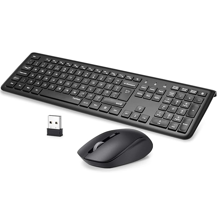 Buy Wireless Keyboard and Mouse Silent Combo, TopMate 2.4G Ultra Slim