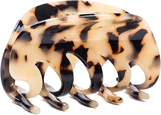 3" Handmade Celluloid French Design Barrettes Hair Claw Tortoise Shell Luxury Fashion Accessories Hair Clip for Women (A)