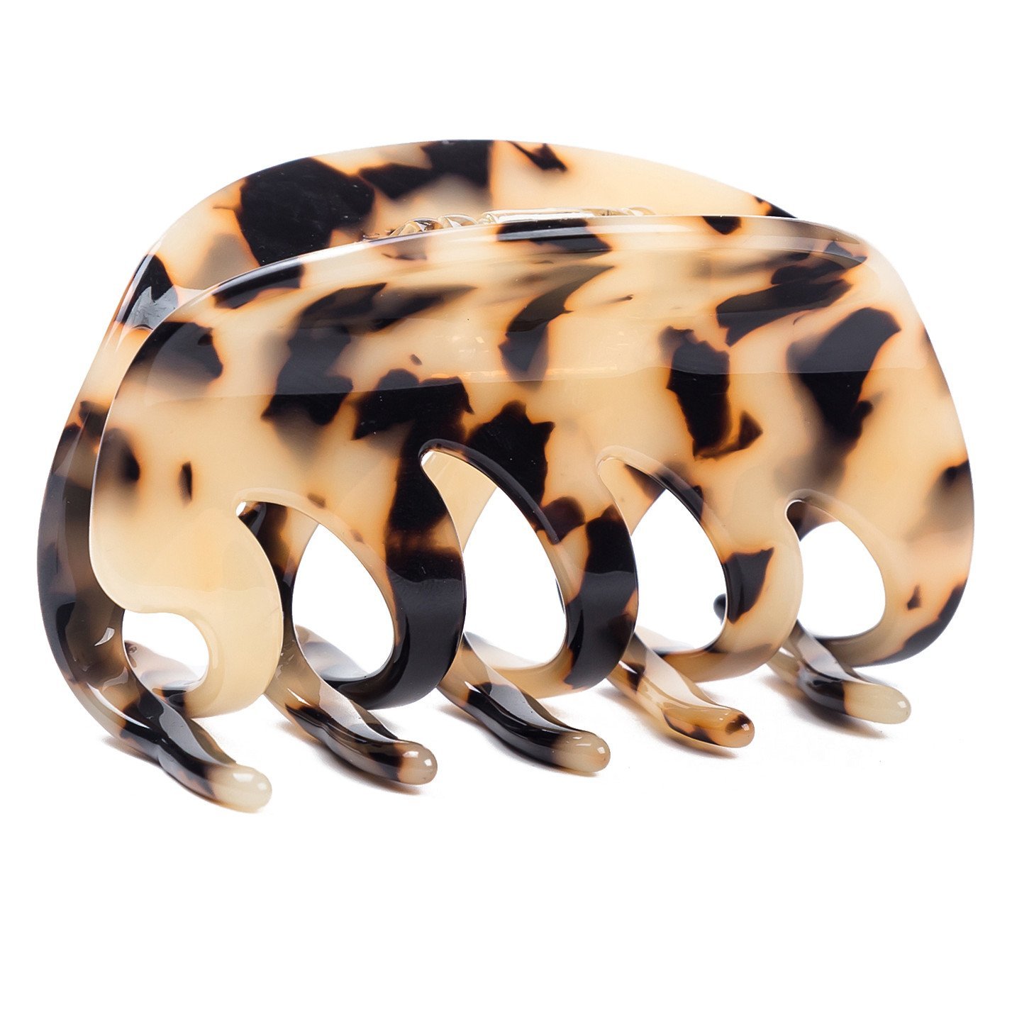 3" Handmade Celluloid French Design Barrettes Hair Claw Tortoise Shell Luxury Fashion Accessories Hair Clip for Women (A)