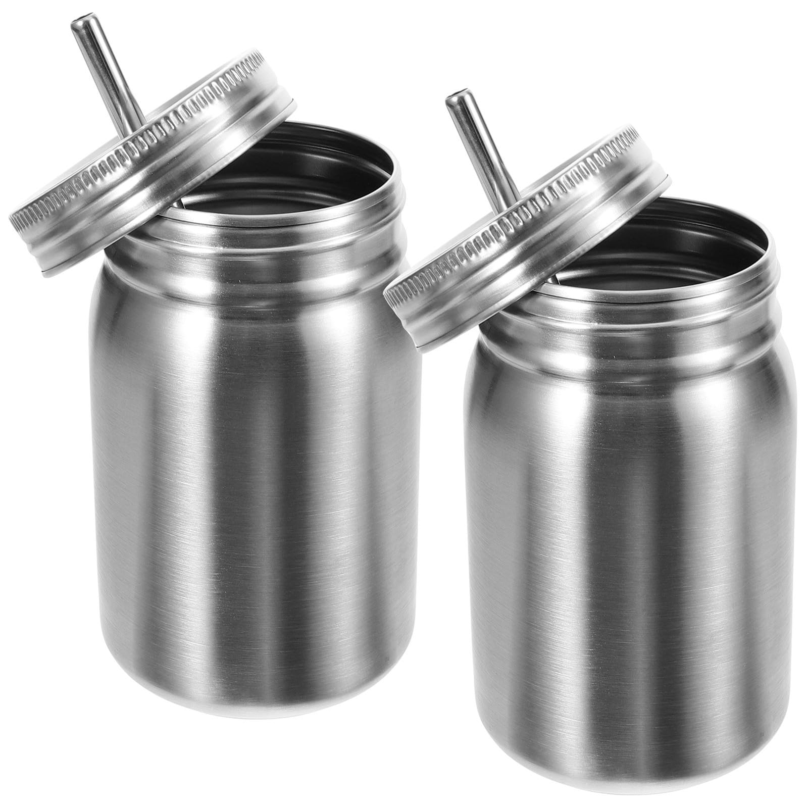 Jarras de Acero Inoxidable de 700ml con Pajita para Sublimación en Pack de 2 Unidades