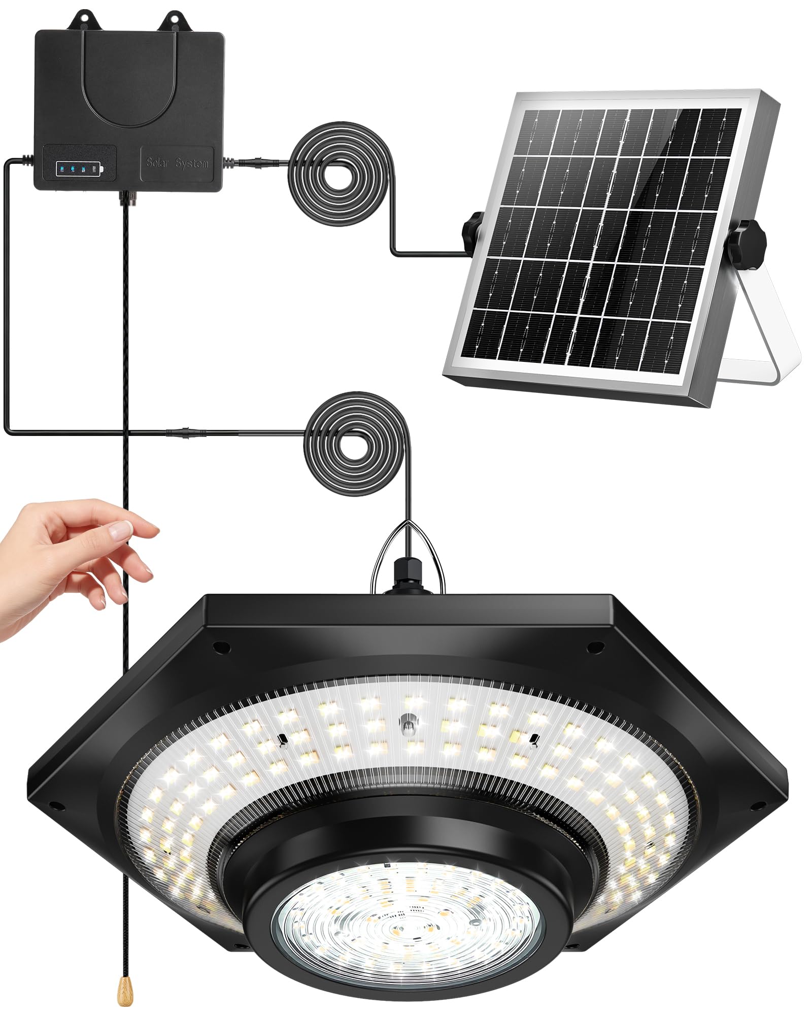 Lampes solaires d'extérieur à suspendre avec interrupteur à tirette