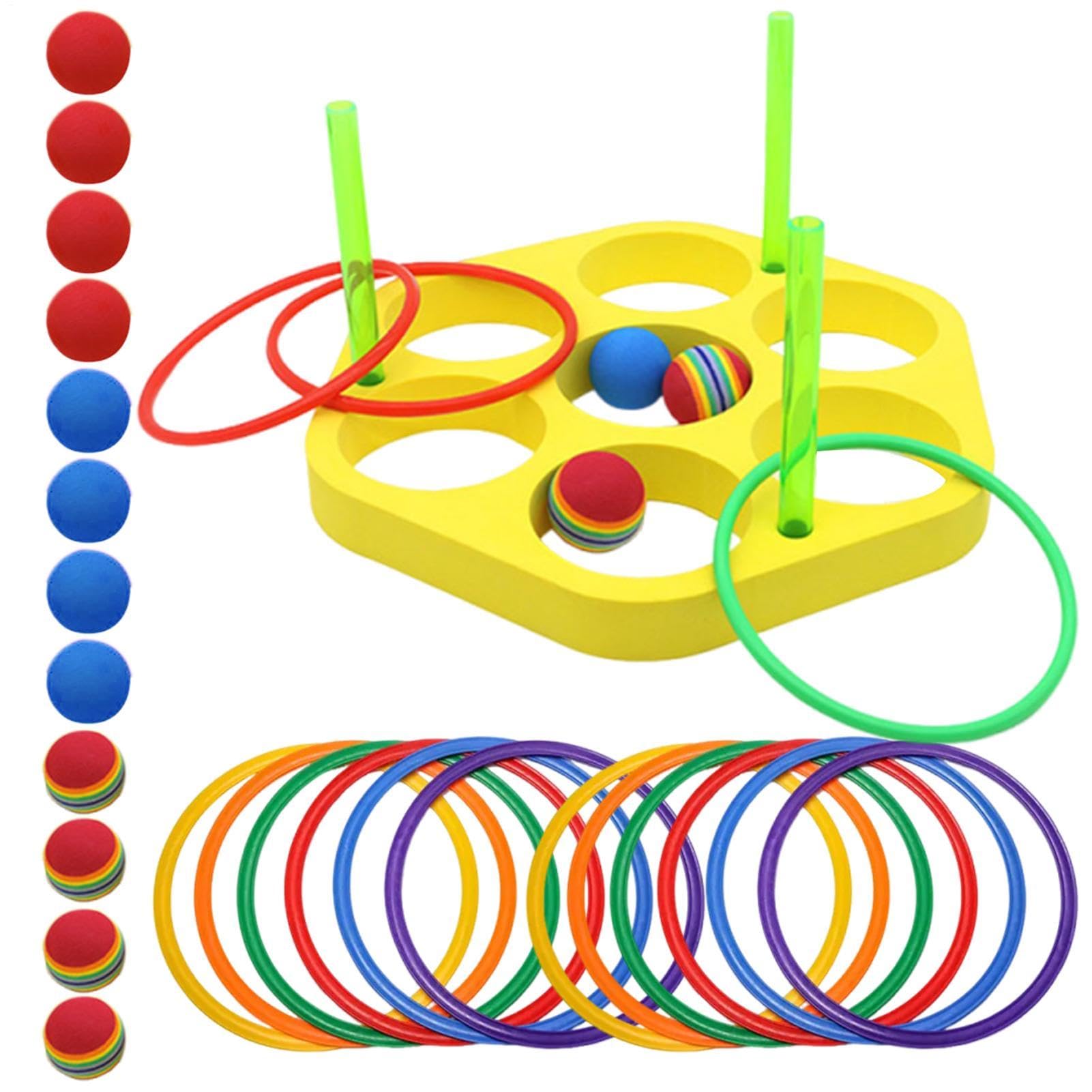 Juego de Anillos Lanzables Juguetes Flotantes Natación Triángulo Y Círculo | Juego Infantil de Aros para Piscina Familia Niñas Niños Exterior Jardín Senda Patio Playa