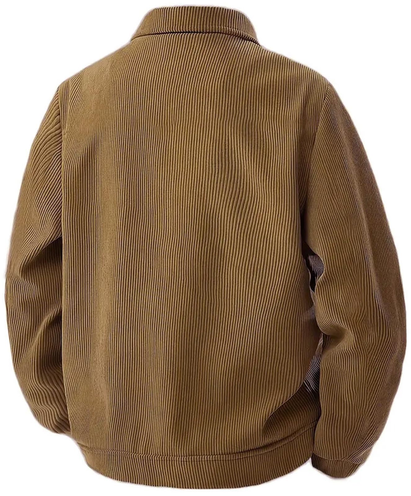 PADOLA Veste Homme Velours Côtelé à Boutons-Pression Blouson Automne avec Multi-Poches Veste mi Saison Cowboy Chemise Uni Coupe Vent Cargo Surchemise Vintage Manteau Cadeau