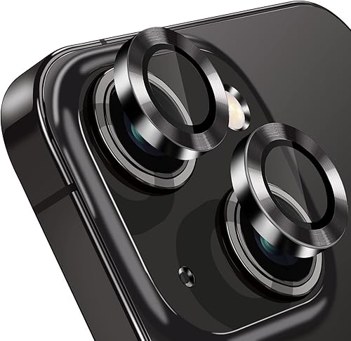 Hsefo Protector de lente de cámara compatible con iPhone 15 y 15 Plus, cubierta antiarañazos, protector de lente de vidrio templado 9H, protector de