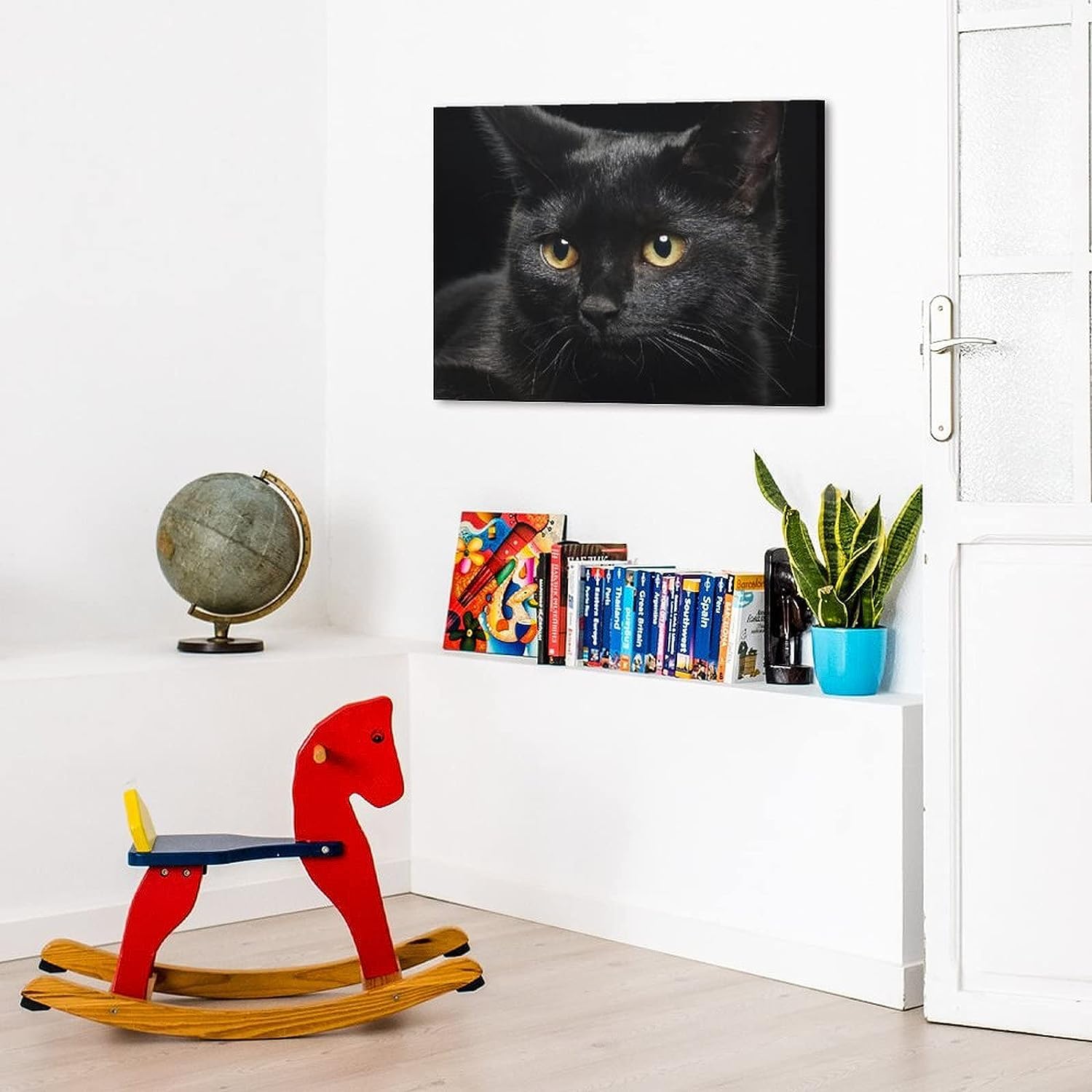 Amazon.co.jp: アートパネル ポスター 絵画 黒猫 ねこ 猫柄 モダン