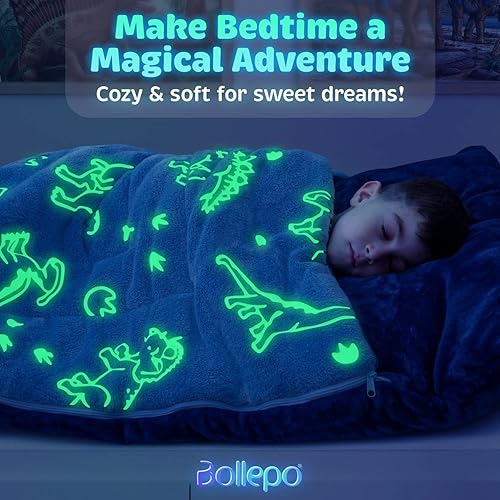 Miniatura 5 de Paquete brillante toldo azul + saco de dormir de dinosaurio para niños