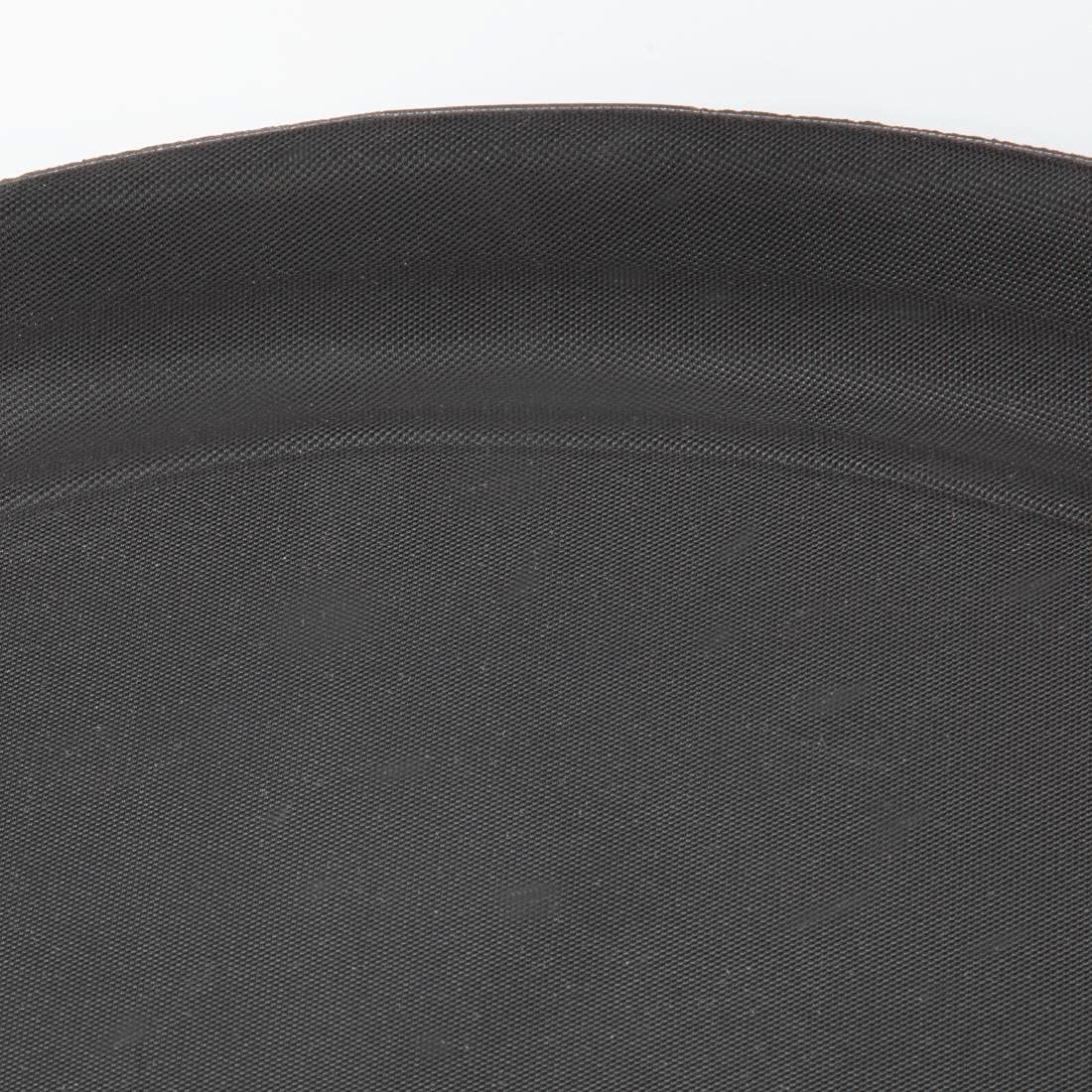 Olympia Kristallon Plateau ovale antiderapant noir Kristallon 685 x 560 mm, plateau en plastique polypropylène, plateau de service de nourriture ou de boisson, usage professionnel et domestique, C162
