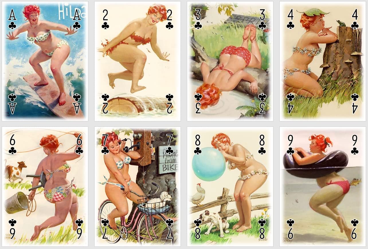 Hilda Playing Cards, Retro Pin-Up Deck Featuring Plus-Size Icon Hilda, 52 Cards + 2 Jokers