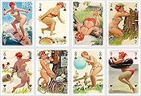Vista 3 de Pin Up Hilda Jugando Cards. Tarjetas vintage de talla grande Pin Up Girl. 52 cartas y 2 comodines