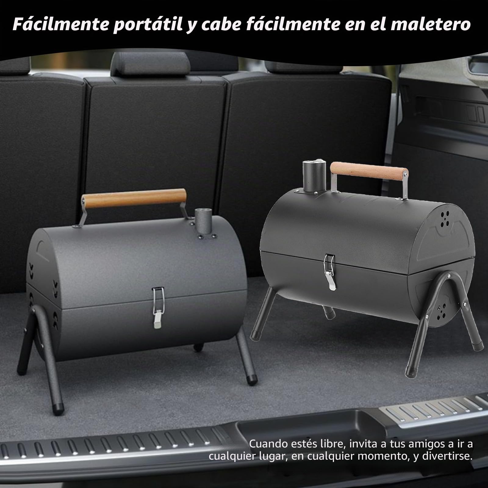 Barbacoa de carbón de doble cara portátil, pequeña parrilla de carbón vegetal para asar y asar, parrilla de mesa ligera para camping al aire libre picnic