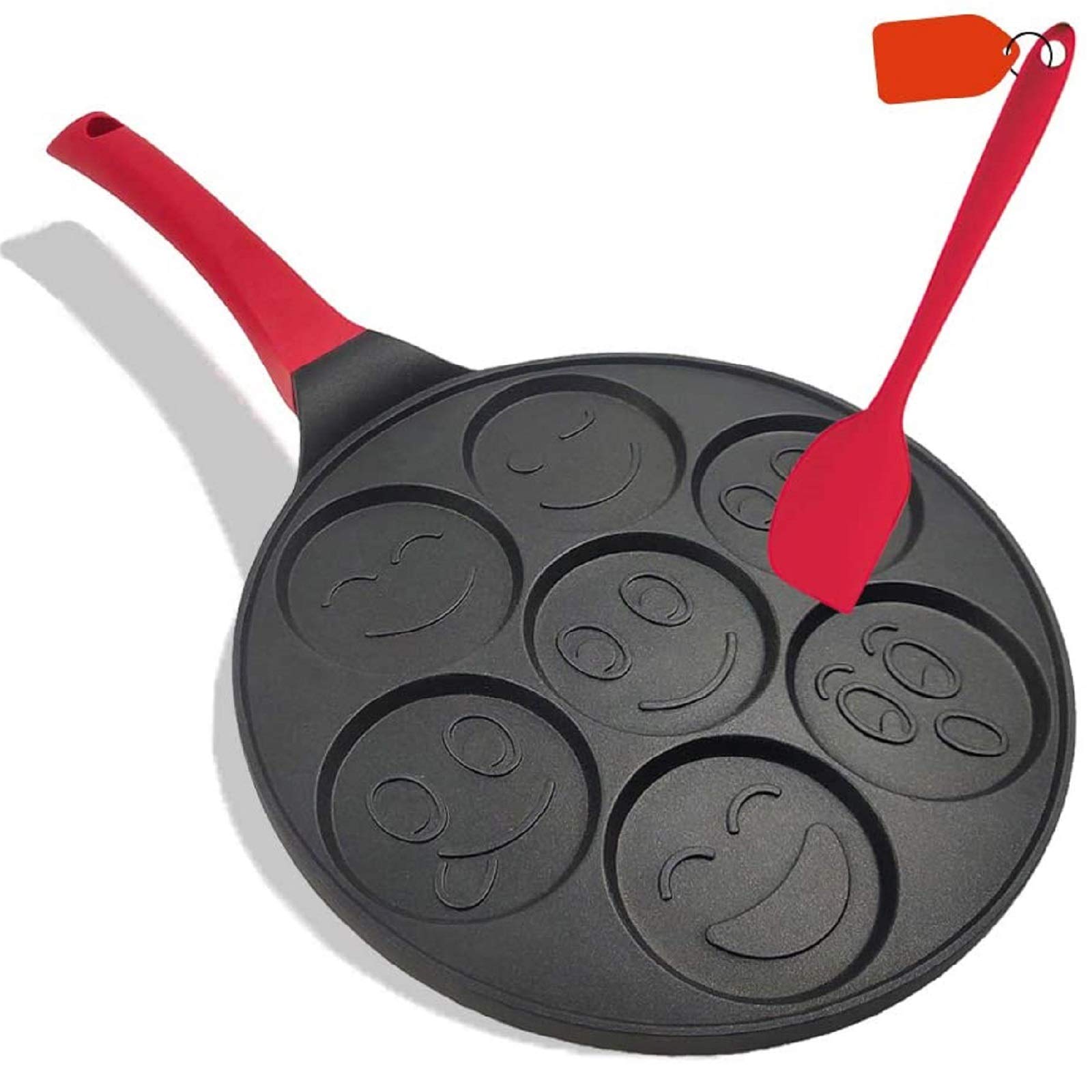 Fried Egg Pan, Nonstick Mini Pancake Pan Kids Mini Pancake Maker Pan for Pancakes Mold Ceramic Silver Dollar Pancake Pan Flapjack Griddle Nonstick Grill Pan Round Pancake Mold