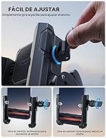 Vista 3 de Lamicall - Soporte para teléfono de motocicleta [Compatible con cámara] [Bloqueo de 1s] Abrazadera para manubrio de bicicleta, clip para teléfono