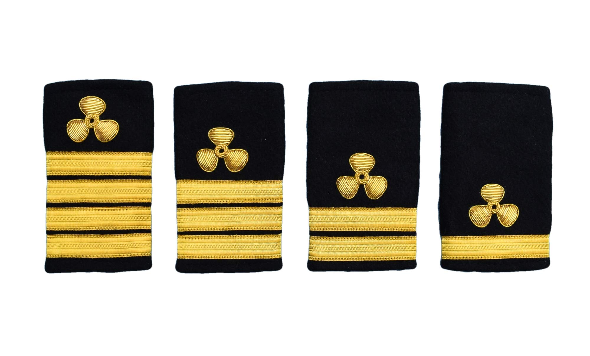Uniform Store London Epaulette Shoulder Board Merchant Navy Soft Slip on Propeller Engineer Select Rank Bars (3 Bar 2nd Engineer)