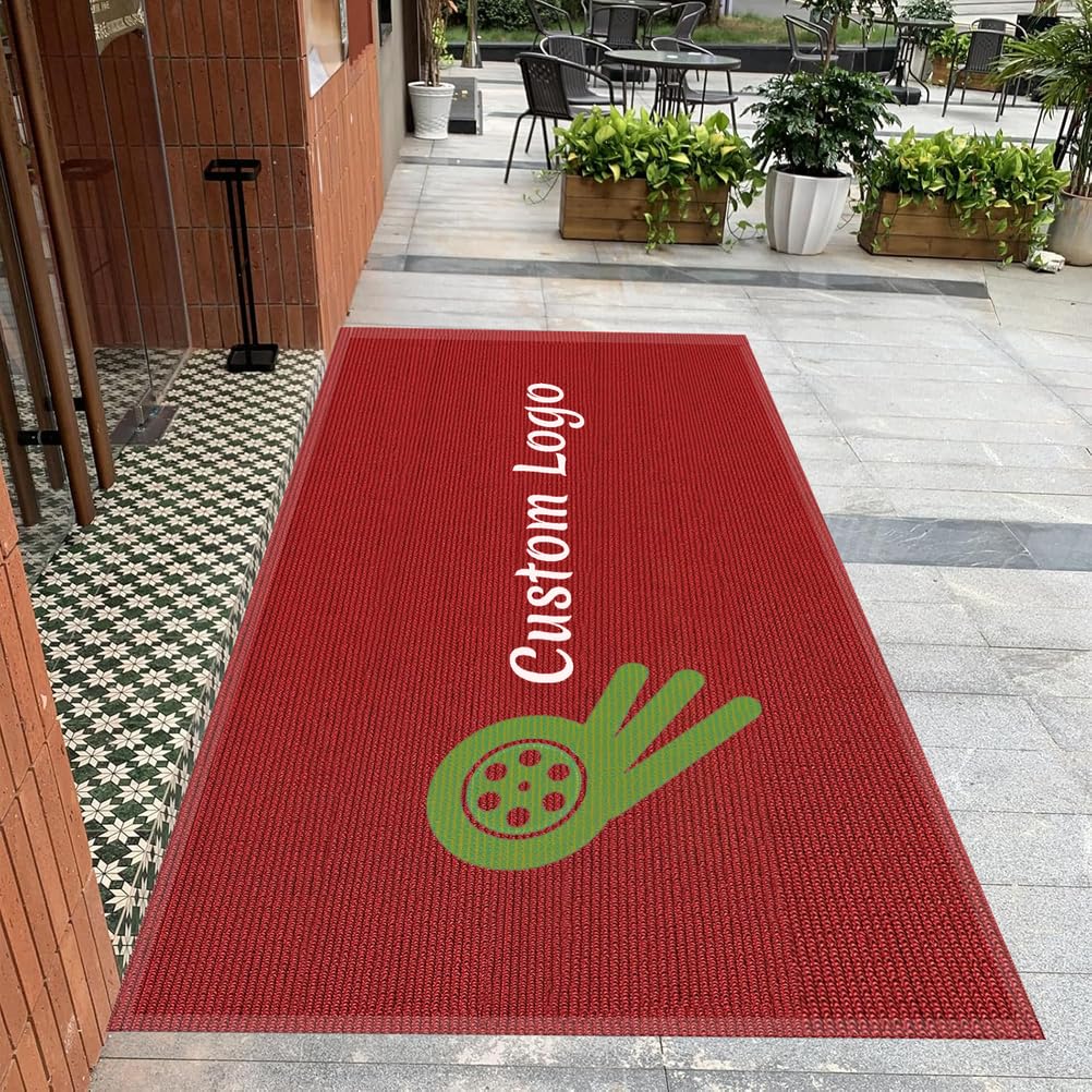 Paillasson Personnalisable avec Logo et Texte Tapis Personnalisés Antidérapant et Lavable pour Supermarchés Entrées D'entreprises,60x100cm