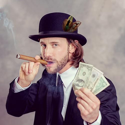 Miniatura 6 de 20 plumas de sombrero, plumas surtidas para sombreros Fedora, accesorios coloridos de plumas reales para hombres y mujeres (estilo mixto)