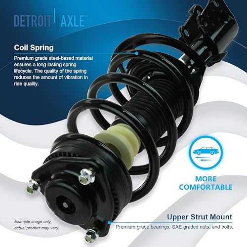 Miniatura 1100 de Detroit Axle - Puntal delantero para Hyundai Sonata 2012-2014 2012-2015 Kia Optima, puntal lateral izquierdo con montaje de resorte helicoidal 2013